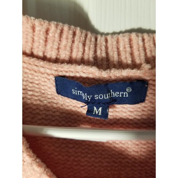 SIMPLY SOUTHERN COLD SHOULDER KNIT SWEATER M PINK Women's Cozy - Picture 6 of 7
